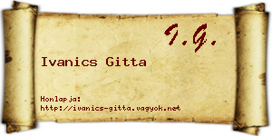 Ivanics Gitta névjegykártya